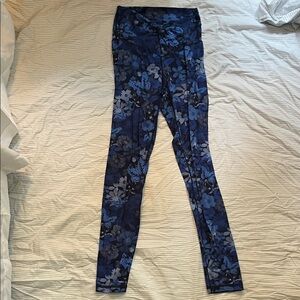 Aerie crossover Floral Blue Leggings